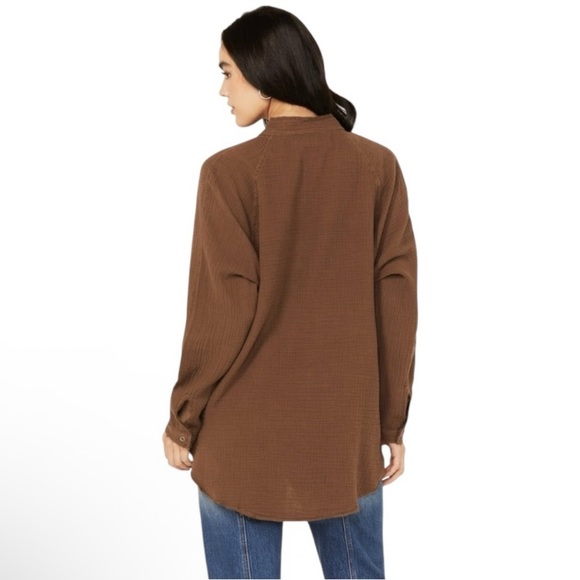 We The Free Summer Daydream Button Down Top w/Pockets Oversized L EUC - Picture 2 of 4